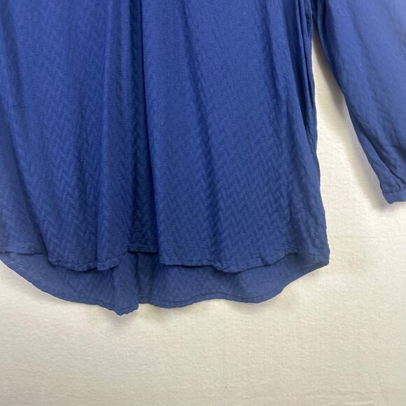 Woman's St John Bay Blue Shirt - Size Large Sailor Chic Casual Chic Peasant - Picture 4 of 11